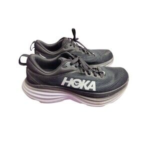 Size 9.5 - Hoka One One Bondi 8 Black White W